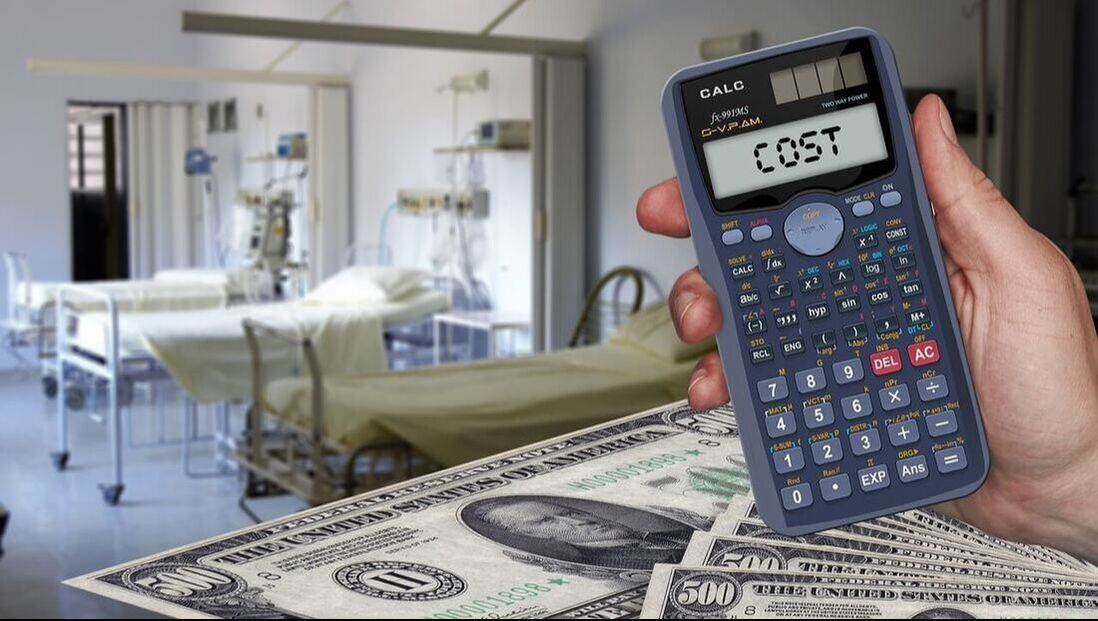 Calculator depicting cost of healthcare 